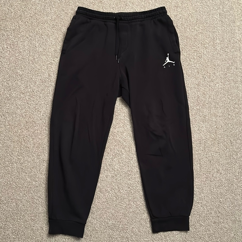 Nike Air Jumpman Sweatpants Mens L Black Fleece Sweatpants Jordan (Size Large)